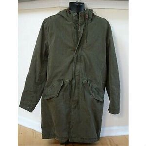 GAP olive green hooded fishtail parka